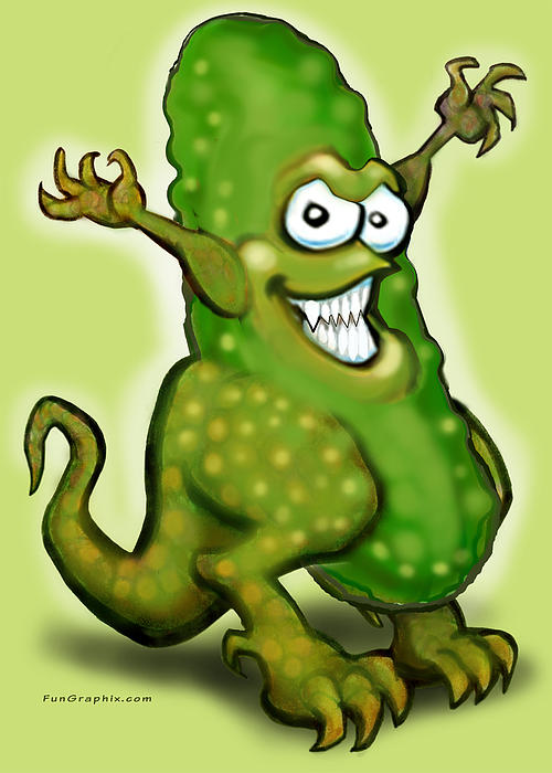 Pickle Monster Digital Art Pickle Monster Fine Art Print Kevin Middleton