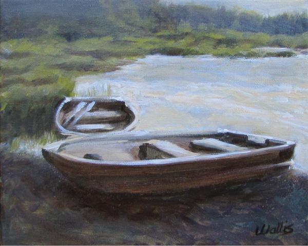 Wooden Row Boat Painting