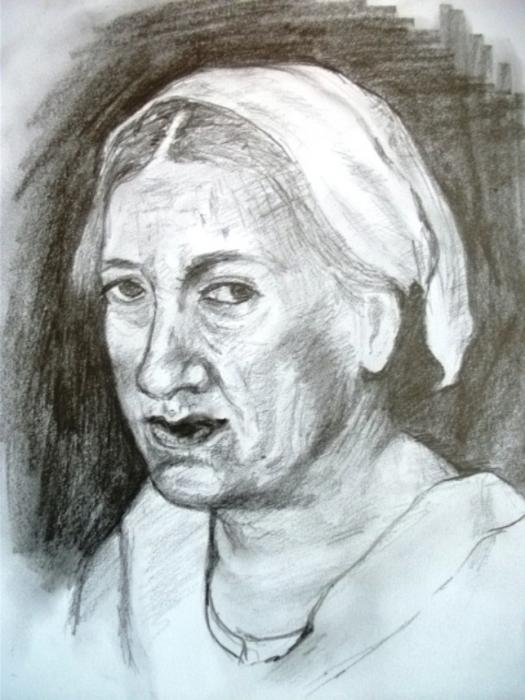 Portrait Of Old Woman by Covaliov Victor