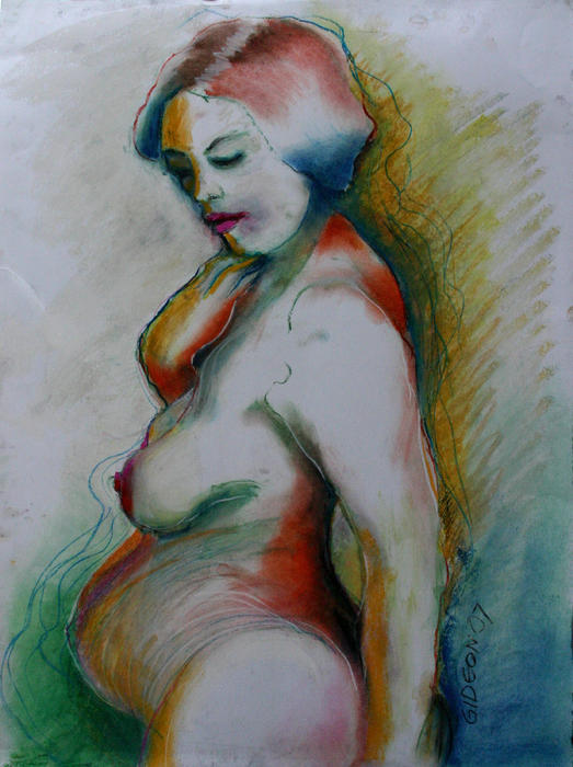Pregnant Nude Drawing Pregnant Nude Fine Art Print Gideon Cohn