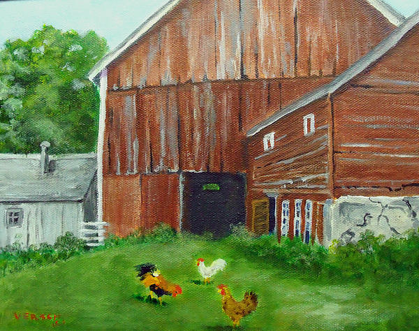  - red-barn-and-chickens-esther-marie-versch