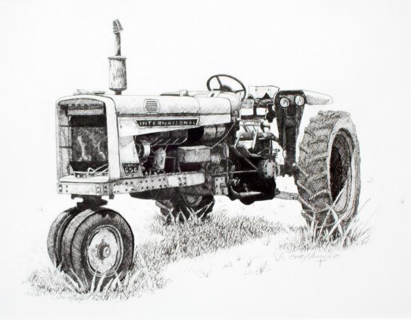 old tractor drawing