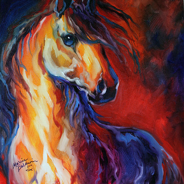 Stallion RED DAWN Painting by Marcia Baldwin - Stallion RED DAWN Fine ...