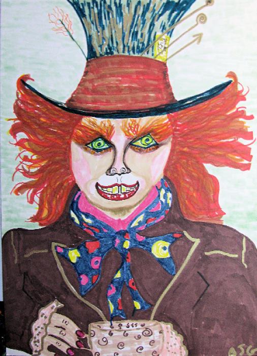 The Mad Hatter Drawing The Mad Hatter Fine Art Print Barbara Giordano