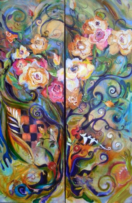 Thorns and Roses Painting Thorns and Roses Fine Art Print Elaine Cory