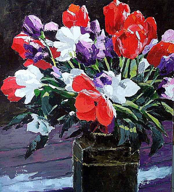 Tulip Bouquet Painting Tulip Bouquet Fine Art Print Carol Nelson