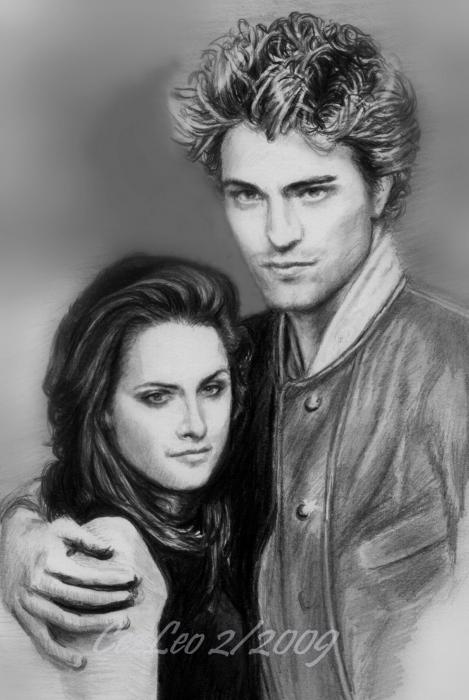 Twilight StarsKristen Stewart and Robert Pattinson Drawing Carliss Mora