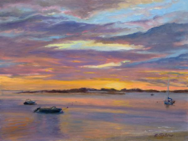 Wade Beach Sunset Painting Wade Beach Sunset Painting