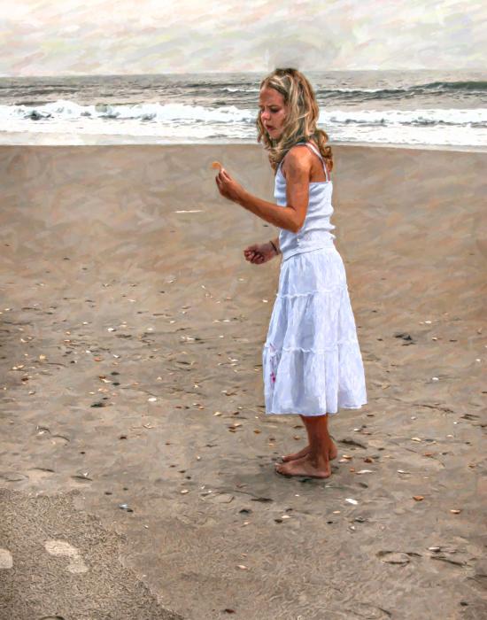 Young Girl on Beach Digital Art Young Girl on Beach Fine Art Print Randy 