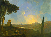 Famous Artists - A View of the Tiber with Rome in the Distance by Richard Wilson