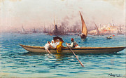 Famous Artists - Amusement on the Caique by Fausto Zonaro