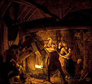 Famous Artists - An Iron Forge by Joseph Wright of Derby 