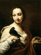 Famous Artists - Girl with Black Dove by Giuseppe Maria Crespi