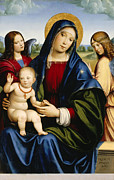 Famous Artists - Madonna and Child with Two Angels by Francesco Francia