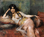 Famous Artists - Odalisque with Tambourin by Henri Adrien Tanoux