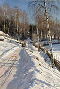 Monsted - Sleigh ride on a sunny winter day by Peder Mork Monsted