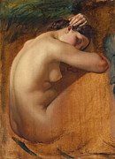 Famous Artists - Study of a Female Nude by Henri Lehmann