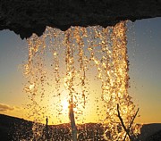 Faouzi Taleb - Sunset Behind Waterfall