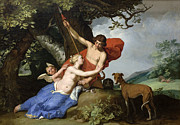Famous Artists - Venus and Adonis by Abraham Bloemaert