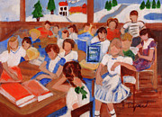 Classroom Paintings - Mrs. Chamberlains Fifth Grade in Canajoharie by Elzbieta Zemaitis