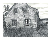 Farm House Drawings - Old House Blues Mills by Jonathan Baldock