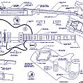 Gibson Les Paul Blueprint Drawing Greeting Card For Sale By Jon Neidert