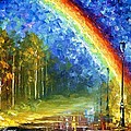 Rainbow Palette Knife Oil Painting On Canvas By Leonid Afremov