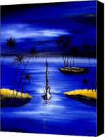 Seascape Paintings Canvas Prints - Fantasy Land Canvas Print by Artist  Singh