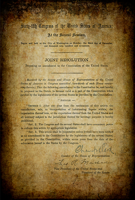 Eighteenth Amendment to the United States Constitution