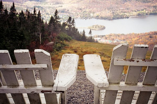 Adirondack Chair On Mountain Top Print by Angela Auclair