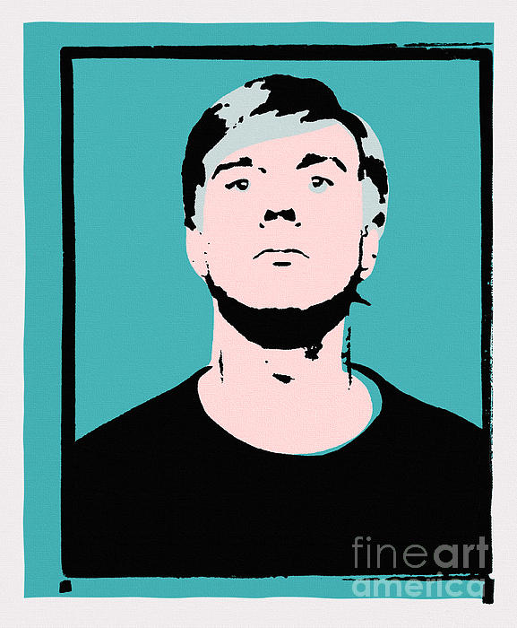 Andy Warhol Self-portrait 1964 On Cyan - High Quality Print by <b>Peter Potamus</b> - andy-warhol-self-portrait-1964-on-cyan-high-quality-peter-potamus