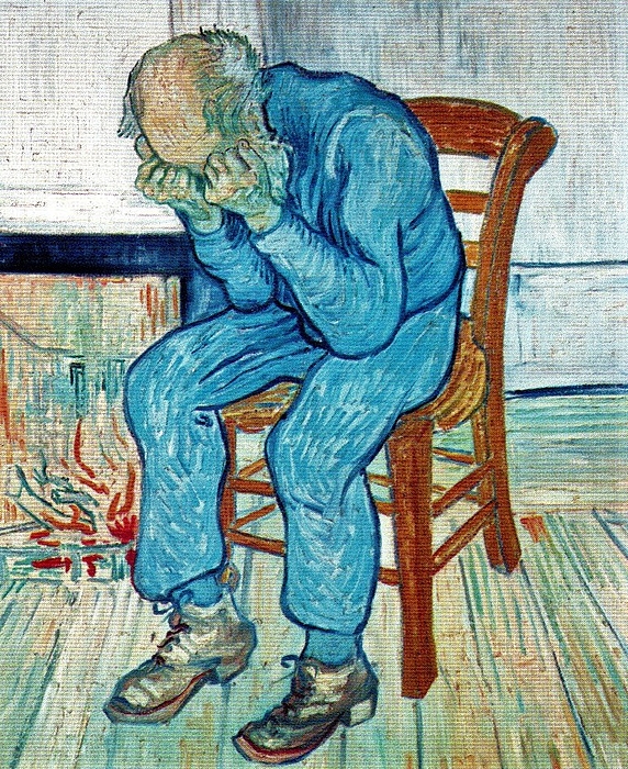 Vincent Van Gogh Old Man In Sorrow Greeting Card By Vincent Van Gogh