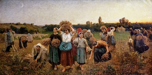 Calling In The Gleaners Jules Breton Greeting Card By Weston Westmoreland