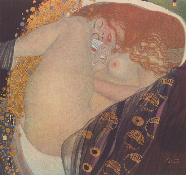 Danae After Gustav Klimt Plate The Work Of Gustav Klimt Greeting Card