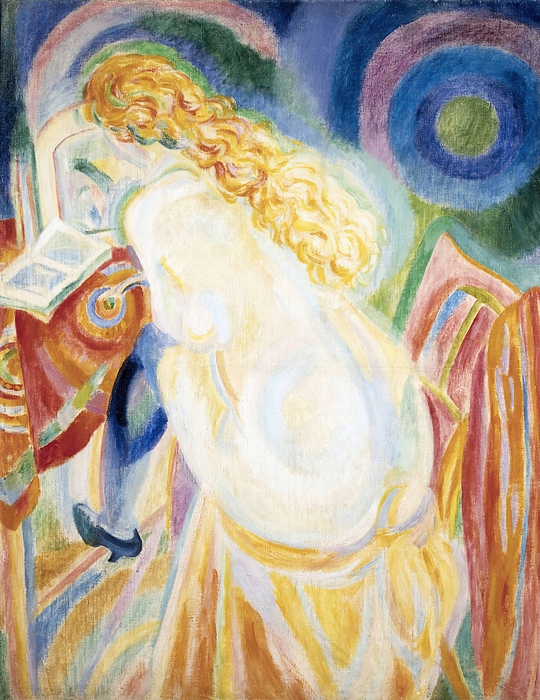 Femme Nue Lisant Female Nude Reading Greeting Card By Robert Delaunay