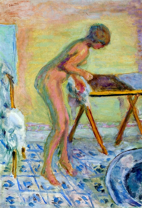 Naked Woman At The Folding Table Pierre Bonnard Greeting Card By Pierre