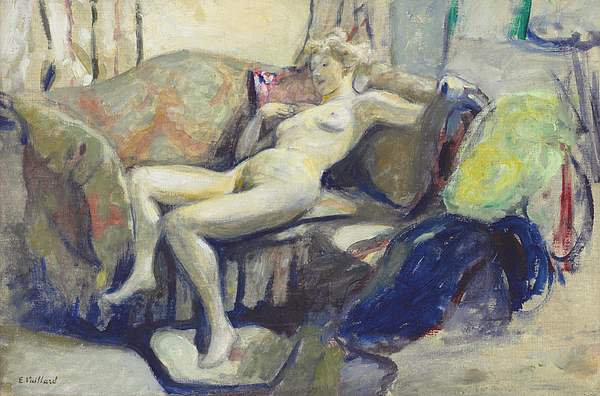 Nude Lying On A Sofa Greeting Card By Edouard Vuillard