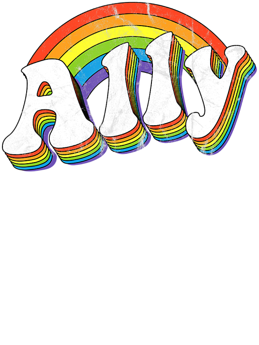 Retro Ally Lgbtq 70S Gay Pride Flag Lgbt Greeting Card By Soan Pham Vo