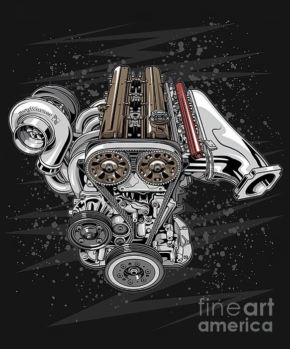 Toyota 2jz Gte Toyota 2jz Gte Engine Greeting Card By Davis Davies