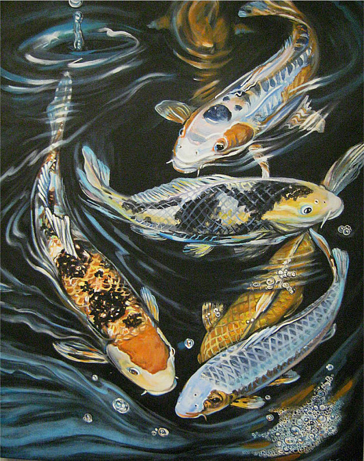 Koi Pond Painting By Diann Baggett Fine Art America