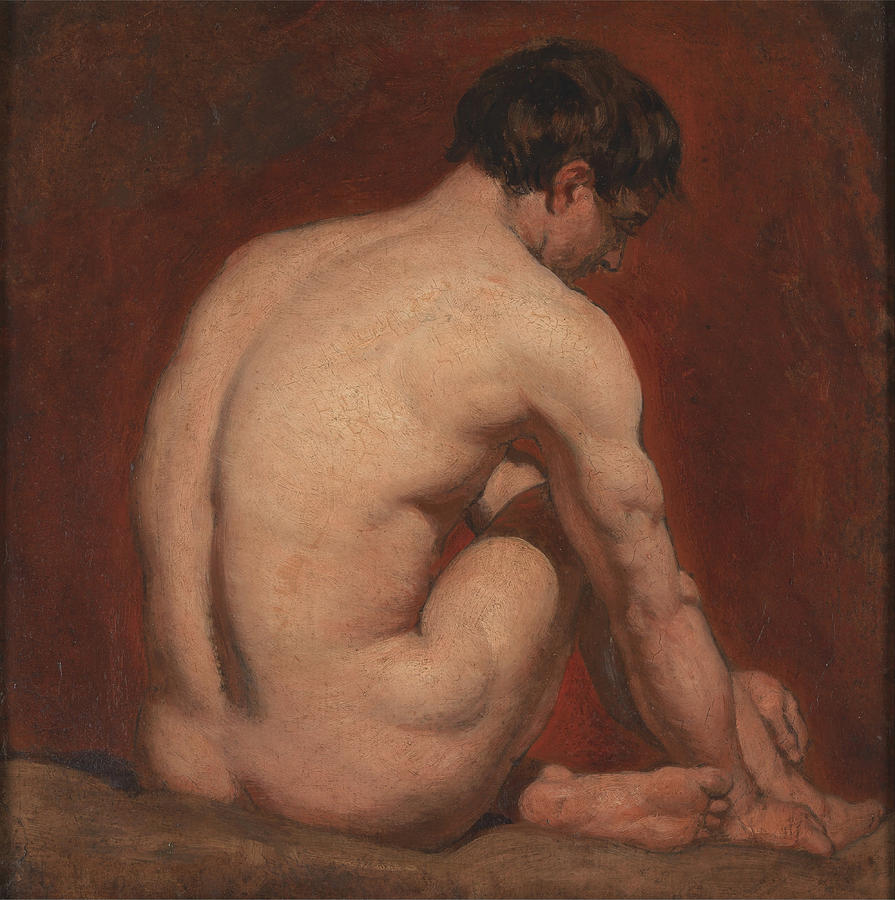 Male Nude Kneeling From The Back Painting By William Etty Pixels