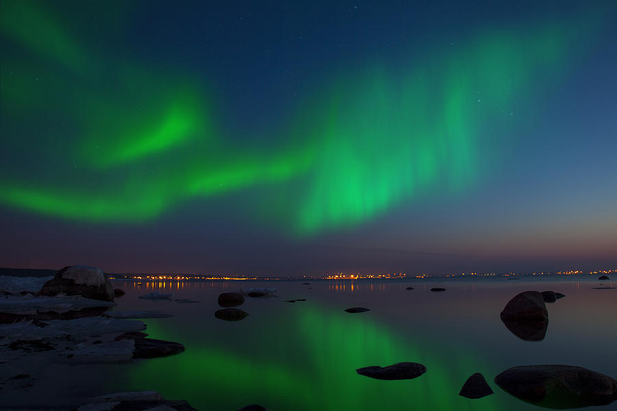 Northern Lights Aurora Borealis In Northern Europe Photograph by Sandra