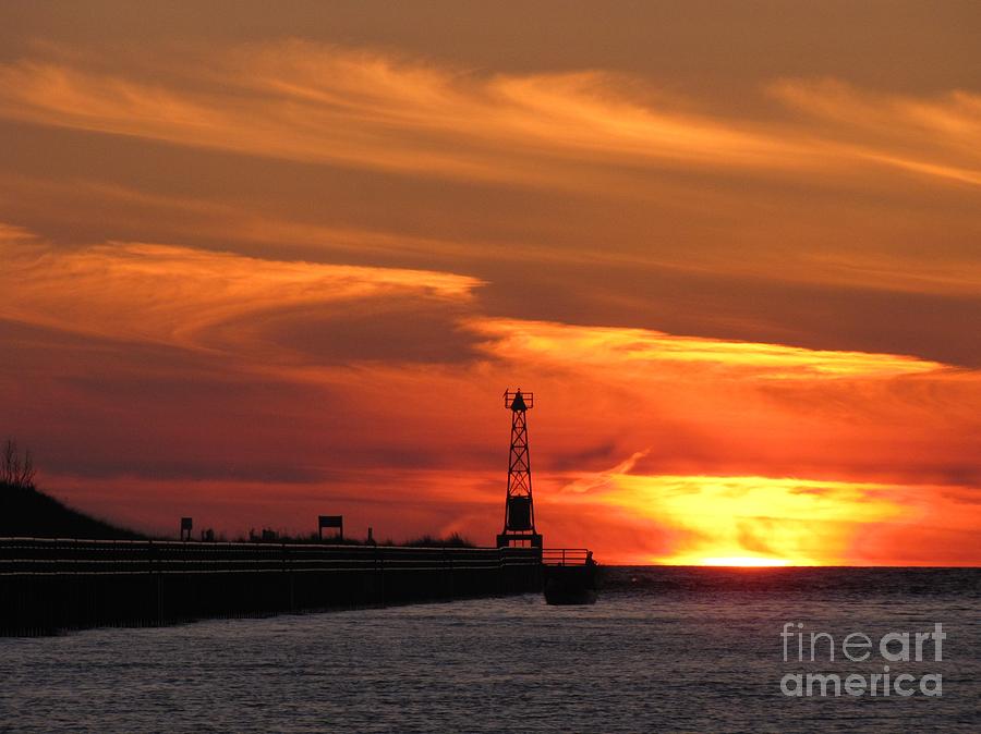 Great Lakes Sunset In Pentwater Michigan Photograph by Jane Greiner