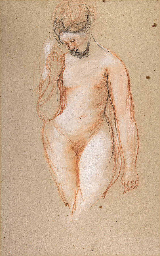 Standing Female Nude Drawing By William Etty Fine Art America