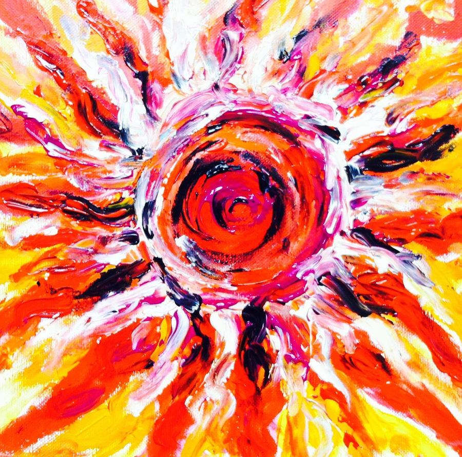 Sun Abstract Painting by Hae Kim