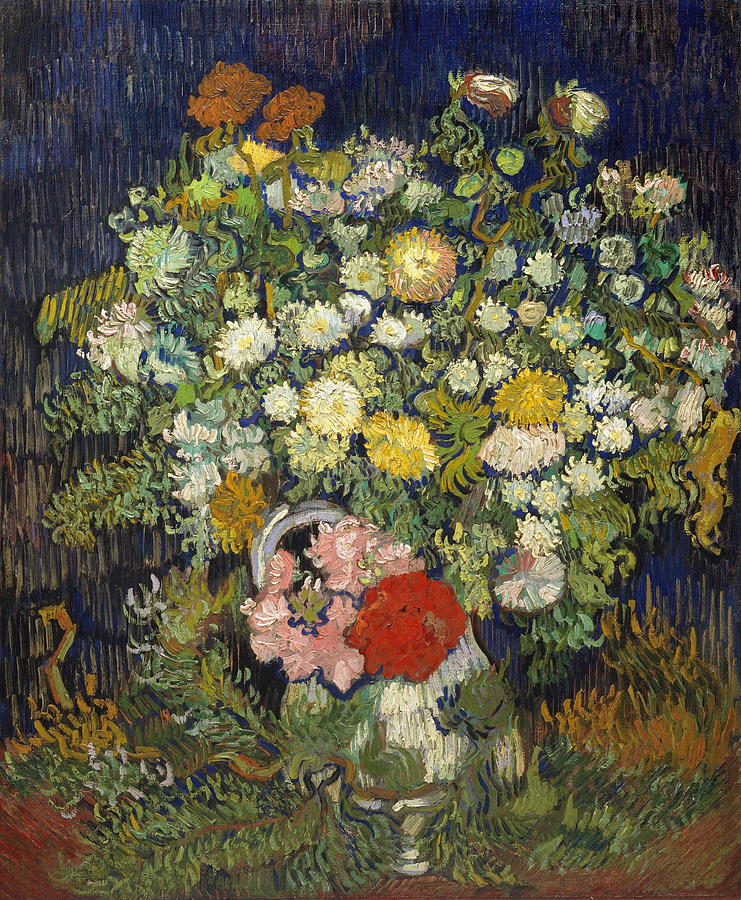 Vase With Flowers Painting By Vincent Van Gogh Fine Art America