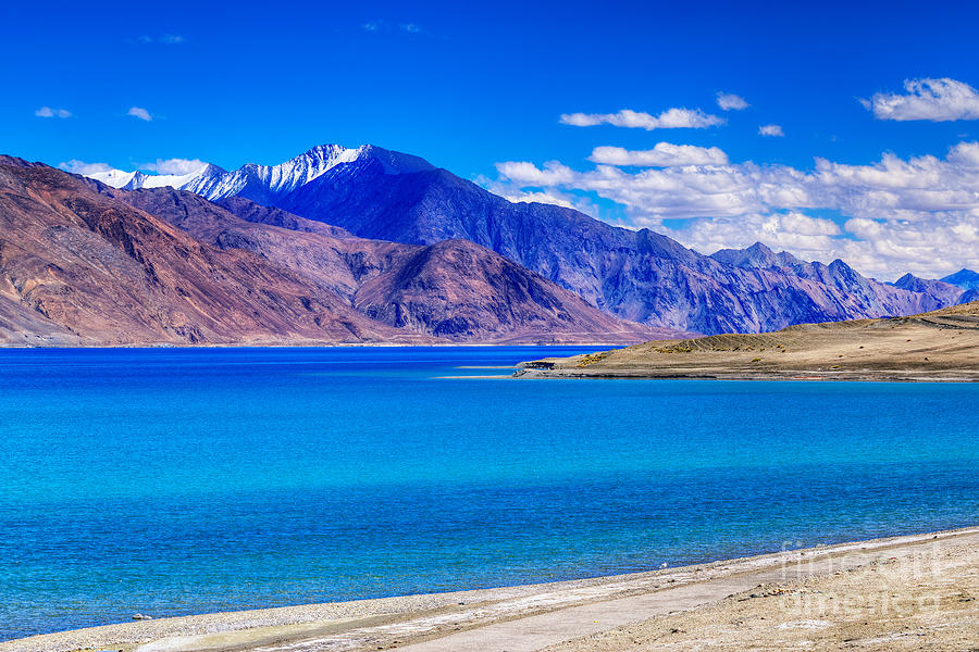 Mountains , Pangong Tso Lake, Leh, Ladakh, Jammu And Kashmir, India