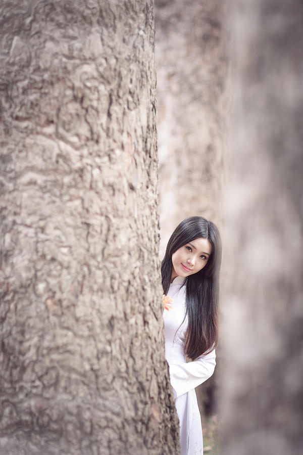 Beautiful Vietnamese Women With Ao Dai Photograph By Huynh Thu Fine