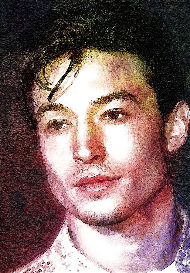 Ezra Miller Art Print Digital Art By Lilia Kosvintseva