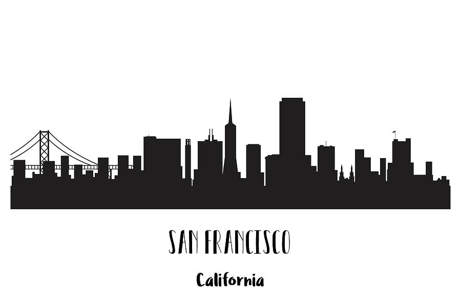 San Francisco Skyline Silhouette Digital Art By Beautiful Things Pixels